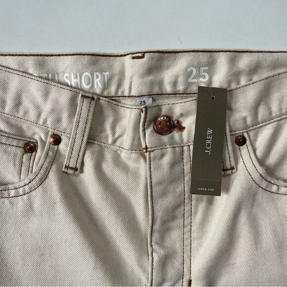 J. Crew NWT Mid-length Denim Short in Ecru 25 - Picture 7 of 12